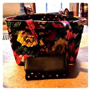 Vera Bradley tote bag and wallet set.